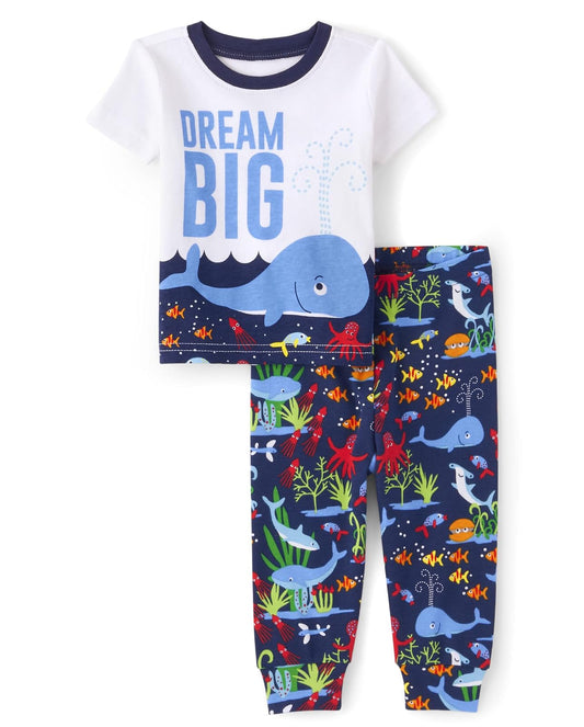 The Children's Place Conjunto de Pijama de 2 Piezas de Camiseta y Pantalones de Manga Corta Juego de Pijama para Niños