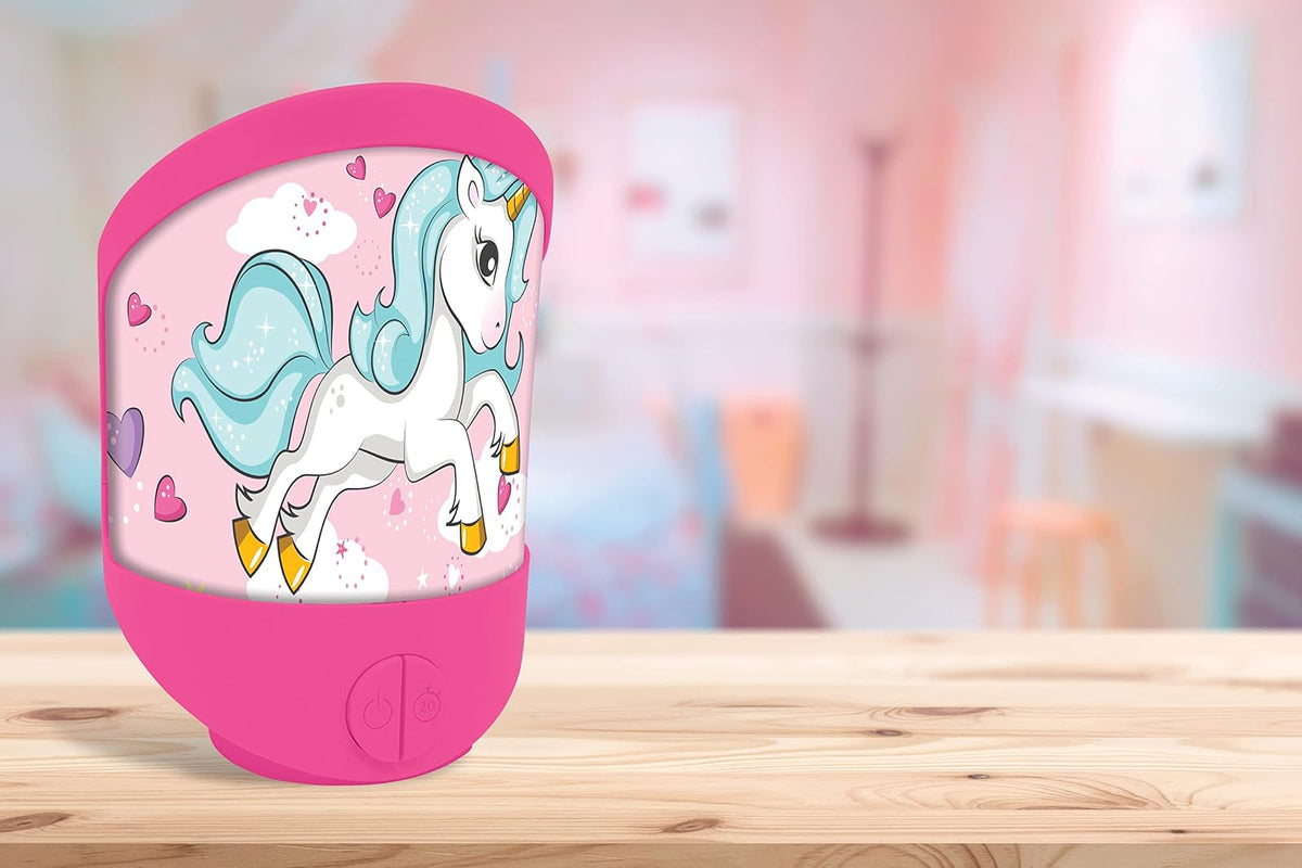 Lexibook Luz nocturna de unicornio para la habitación de los niños, luz suave, funciona con pilas, NLJ20UNI