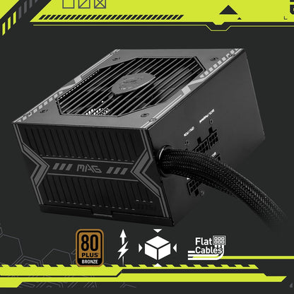 MSI mag A650BE Fuente de alimentación para Juegos - 80 Plus Bronze Certified 650W - Semi-Modular - Fuente ATX de bajo Ruido