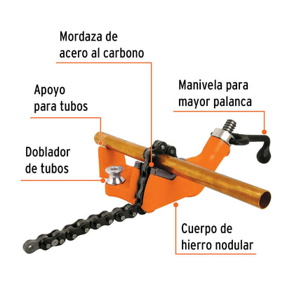 Truper PTU-25C, Prensa 2-1/2" de cadena para tubo, cuerpo de hierro