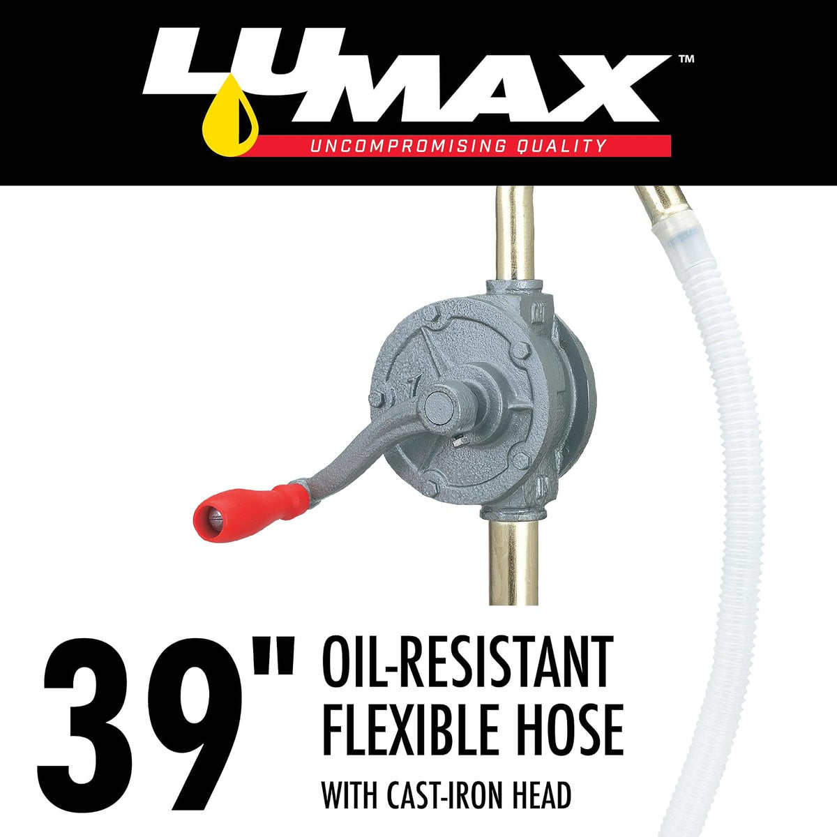 Lumax Gray LX-1318 Rotary Barrel Pump for transferring Non-Corrosive, Petroleum Based, Light to Medium Viscosity-Like, Motor, Heavy, Transmission Fluid, Heating Oils