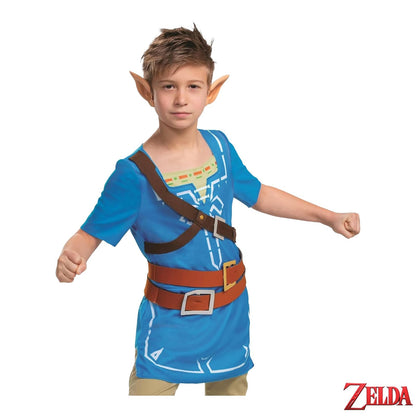 Link Costume for Kids, Official Zelda Breath of the Wild Costume, Classic Child Size