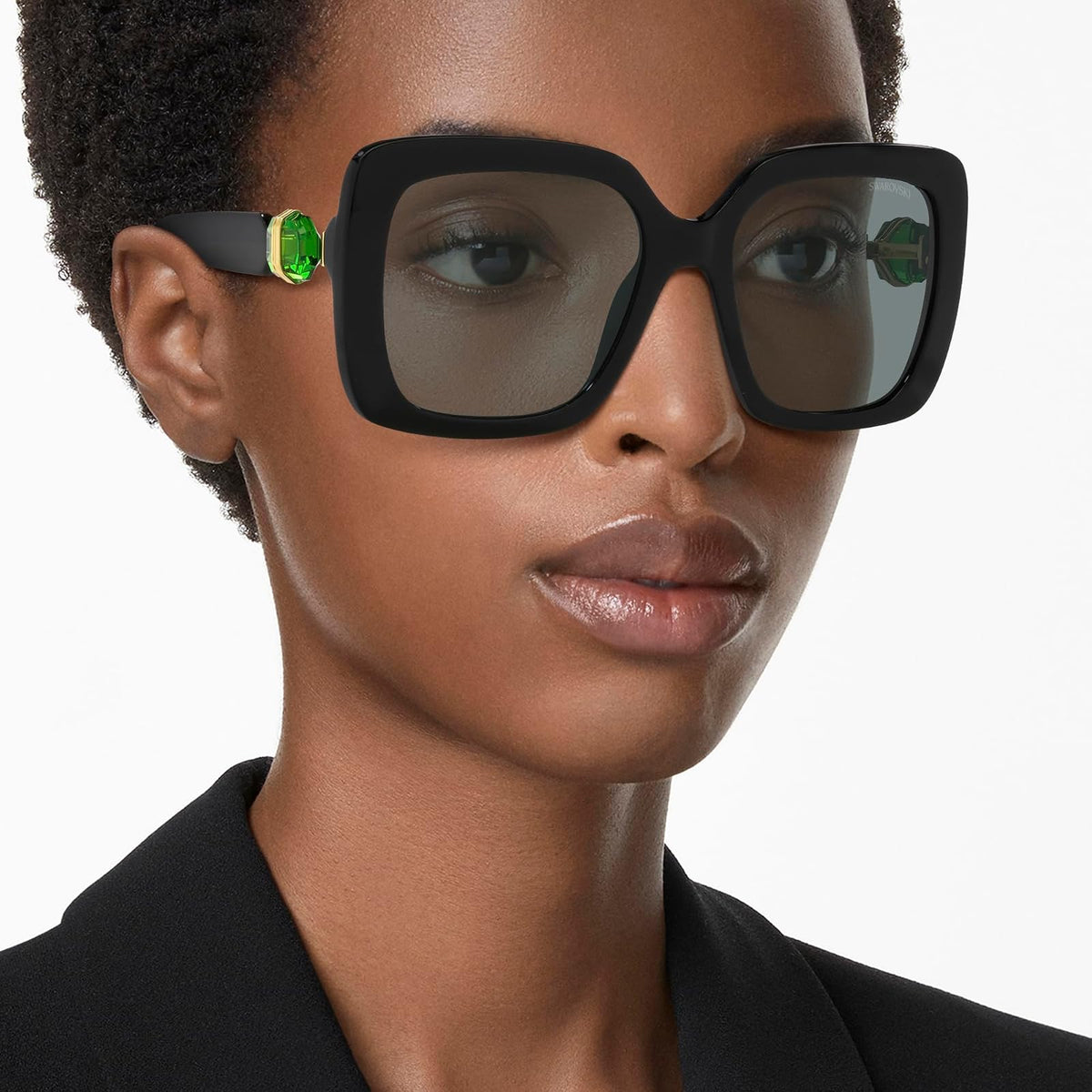Swarovski 0SK6001 Gafas de Sol para Mujer, Forma Square Color Negro