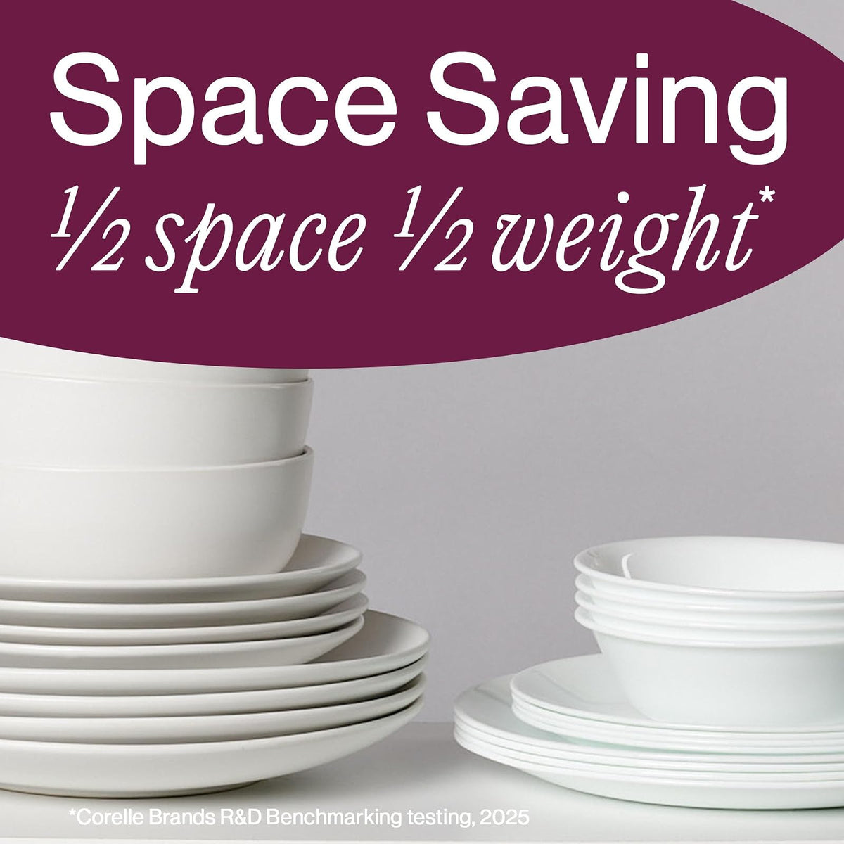 Corelle 6-Piece 8.5" Lunch Round Plates, Vitrelle Triple Layer Glass, Lightweight Round Plates, Salad Plates, Chip and Scratch Resistant, Microwave and Dishwasher Safe, Brasserie, Medium