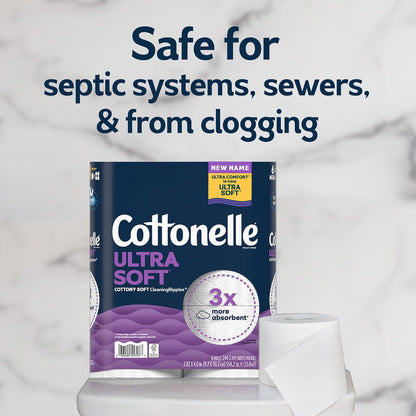 Cottonelle Ultra Comfort - Papel higiénico suave, 4 rollos mega = 16 rollos regulares