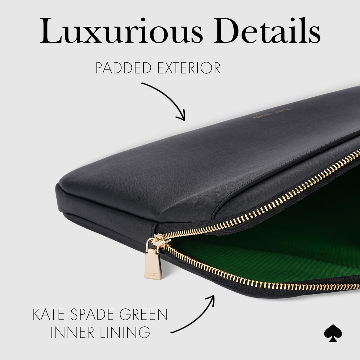 Kate Spade New York Saffiano - Funda para portátil de 14 Pulgadas, Color Negro, Compatible con Todos los Dispositivos MacBook M Series de hasta 14 Pulgadas