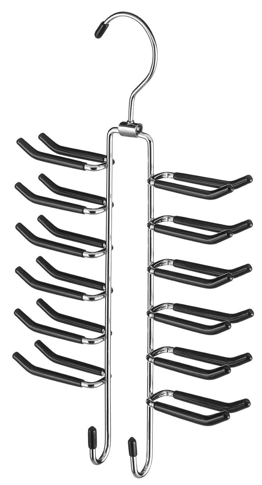 Whitmor Percha giratoria para Corbatas con Trabillas para cinturón, Cromo/Negro