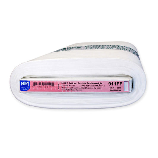 Pellon 911FF Interfaz Fusible 20x10 Yd | Blanco, peso pluma, poliéster, tejido no tejido