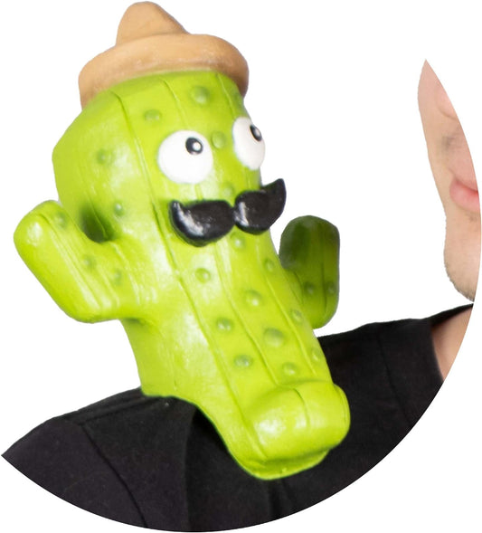 REV Mascota de Hombro Cactus con Sombrero y Bigote Adulto, Accesorio ShoulderBuddy en Látex Divertido para Fiestas Mexicanas, Eventos, Porras, Halloween y Celebraciones