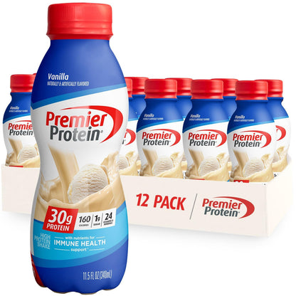 Premier Protein 30g Protein Shake, Vanilla, 11.5 fl oz Shake, (12 count)