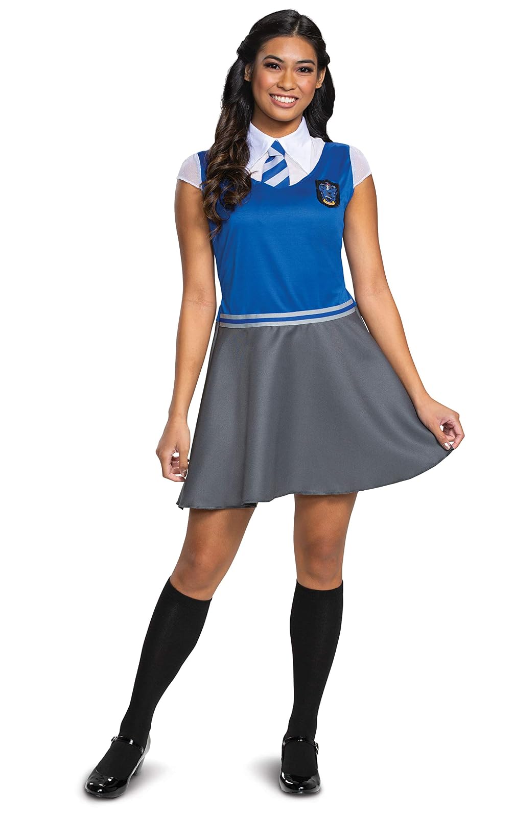 Gryffindor - Falda de vestir, vestido oficial de Wizarding World con cuello y corbata, talla infantil extragrande (14-16) - Ravenclaw - XL (14-16)