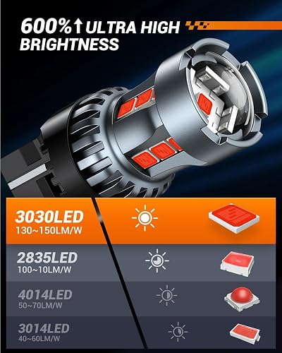 Sealight Foco LED 7443 7440 de Freno Rojo con Proyector, Paquete de 2
