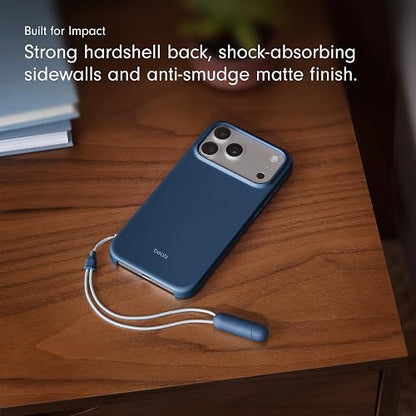 Beats - Funda en Modo Horizontal con MagSafe de Beats para el iPhone 17 Pro MAX con Control de la Cámara, Soporte y Correa, Acabado Mate con Forro de Microfibra – Azul subsuelo