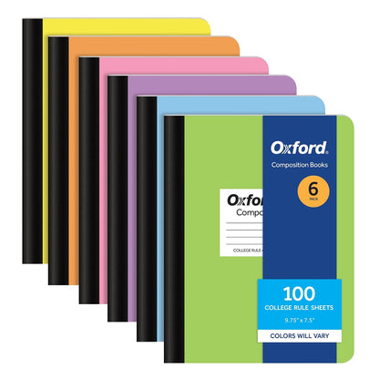 Oxford Composition Cuadernos Universitarios, Paquete de 6 - Pastel - College Rule