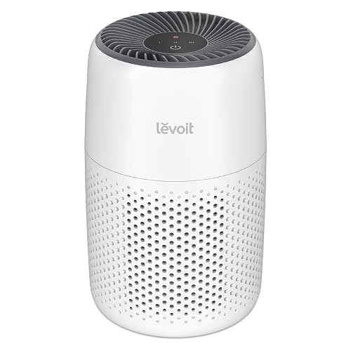 LEVOIT Purificadores de aire para dormitorio, hogar, filtro de ambientador HEPA, limpiador de habitación pequeña con esponja de fragancia para humo, alergias, olores, mini núcleo, blanco