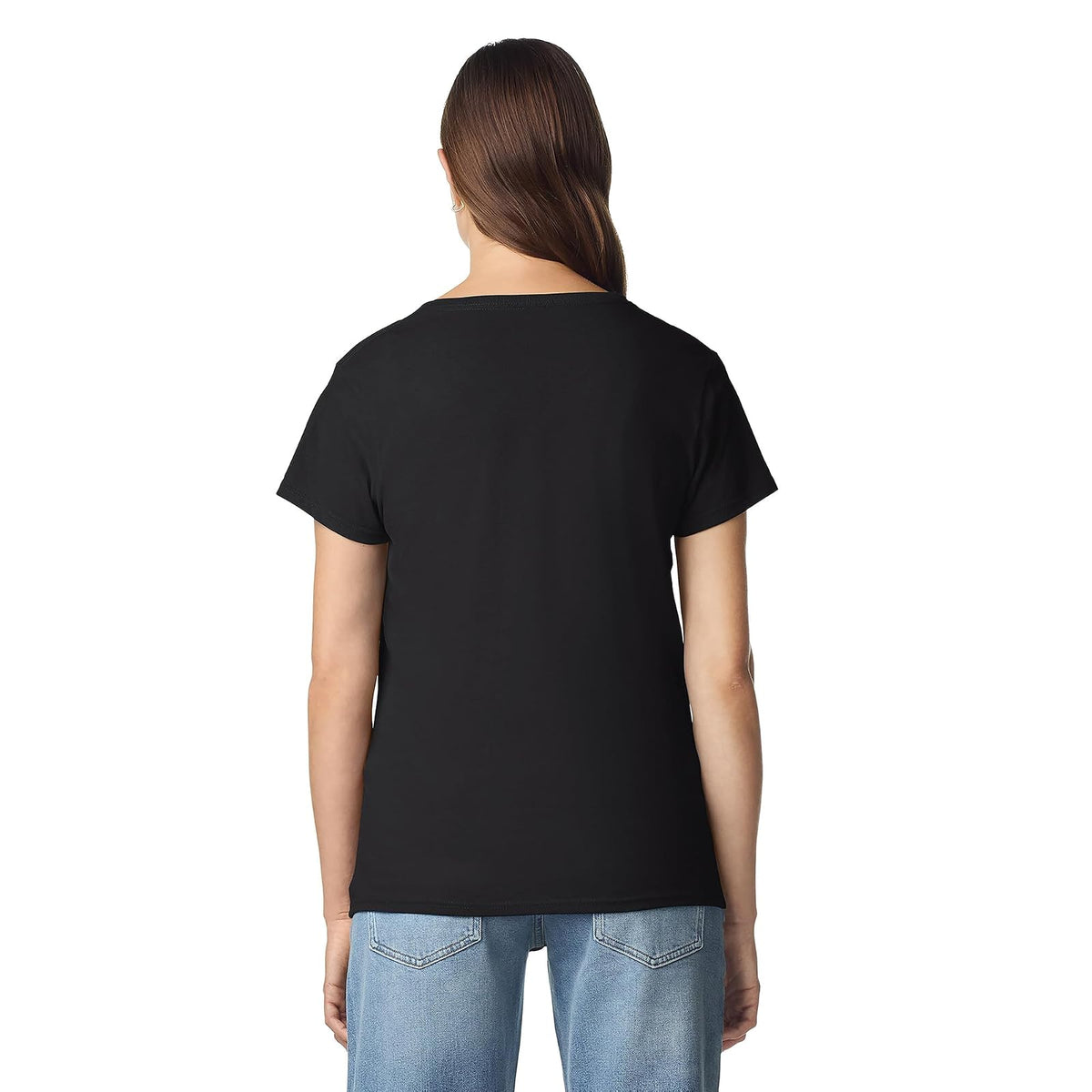 Gildan Playera de algodón Pesado con Cuello en V, Paquete de 2 Camiseta para Mujer