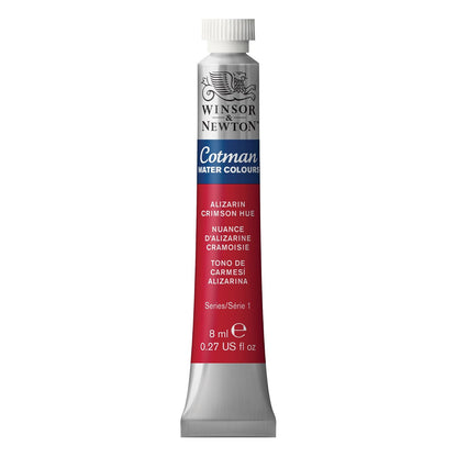 Winsor & Newton Acuarela Cotman en Tubo 8 ml, Varios Colores - Tubo de 7,7 g - Carmesi