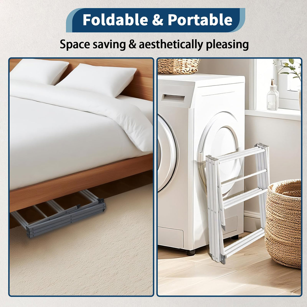 Whitmor - Tendedero Plegable de 3 Niveles, Estante de Secado Plegable, Estante de Ropa portátil Que Ahorra Espacio para Interiores y Exteriores, 22.6 Pulgadas de Largo x 14.6 Pulgadas de Ancho x 41