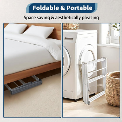 Whitmor - Tendedero Plegable de 3 Niveles, Estante de Secado Plegable, Estante de Ropa portátil Que Ahorra Espacio para Interiores y Exteriores, 22.6 Pulgadas de Largo x 14.6 Pulgadas de Ancho x 41