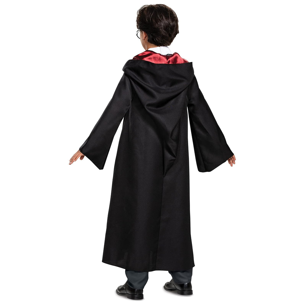 Disfraz de Harry Potter de lujo para niños, bata y overol con capucha, talla M (7-8), negro y rojo (107529K)