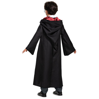Disfraz de Harry Potter de lujo para niños, bata y overol con capucha, talla M (7-8), negro y rojo (107529K)