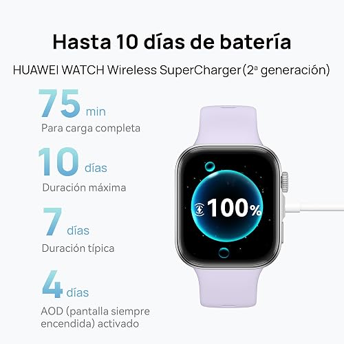 HUAWEI Watch FIT 4 Smartwatch con GPS, iOS & Android, Negro | Pantalla de 1.82", Hasta 10 días de Batería, 100+ Modos Deportivos, Rastreador de fitness con SpO₂, Bienestar Emocional