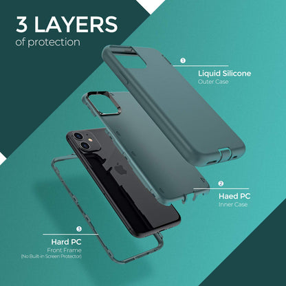 ORIbox Case Compatible with iPhone 12 Mini Case & iPhone 13 Mini Case, Soft-Touch Finish of The Liquid Silicone Exterior Feels