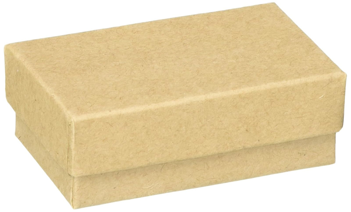 Beadaholique Kraft Brown Cardboard Jewelry Boxes (100 Pack), 2.5 x 1.5 x 1"