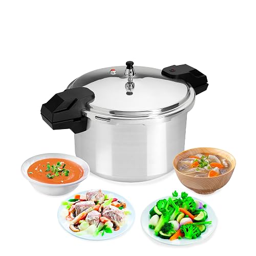T-fal Olla Express de aluminio, con cinco sistemas de seguridad y fácil limpieza. Excelente opción para crear recetas de manera más rápida, fácil y segura, plateada, 12 L, YL307LA7