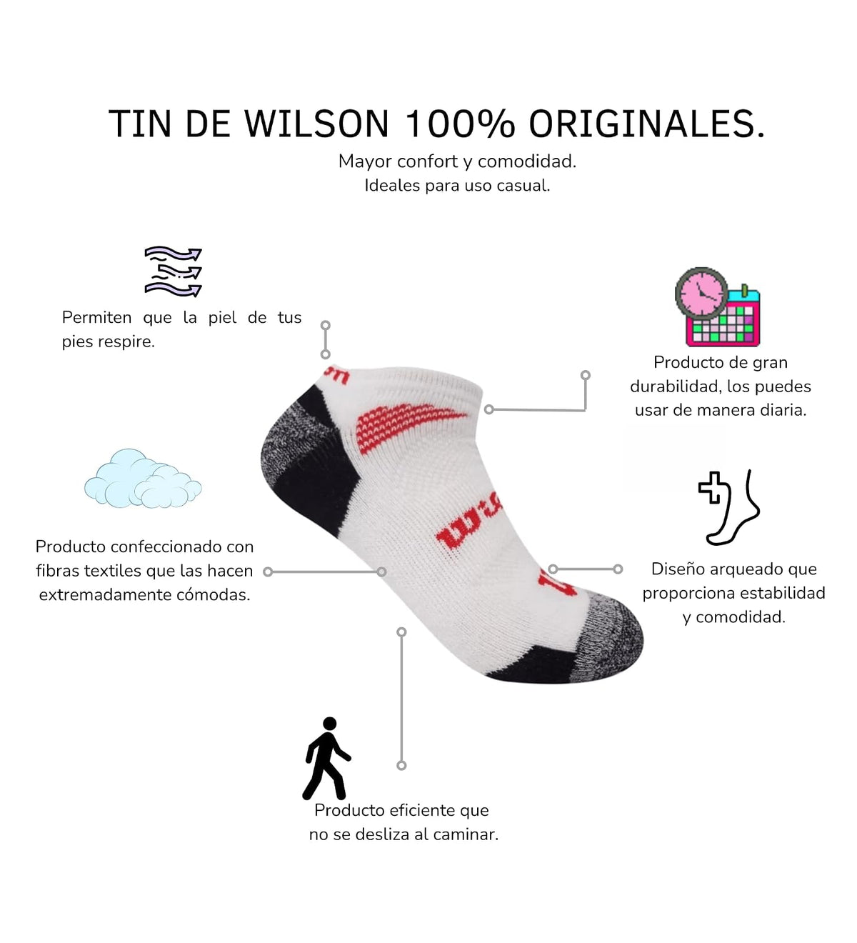 Wilson,Tin para Hombre, Afelpado, Talla de 25-29 cm