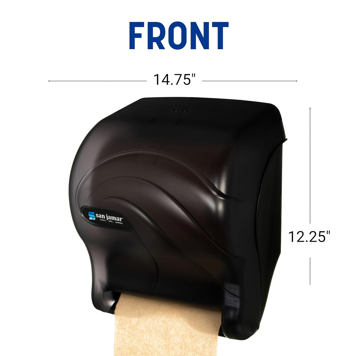 San Jamar Tear-N-Dry Essence - Dispensador automático de Toallas de Papel para baño, cocinas y restaurantes, plástico, 10 x 14.75 x 12.25 Pulgadas, Color Negro