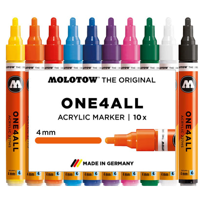 Molotow- Set 227HS ONE4ALL Character con 6 Marcadores Acrílicos, Punta de 4 mm - 100 piezas#Multicolor# - 10 unidades