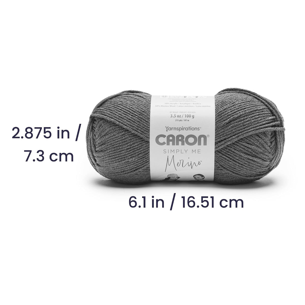 Caron Simply Me Merino Deep Water Heather Yarn - Paquete de 3 unidades de 100 g/3.5 oz - 50% acrílico, 50% lana merina, #3 DK (ligero) - 215 yardas - Tejer/Crochet