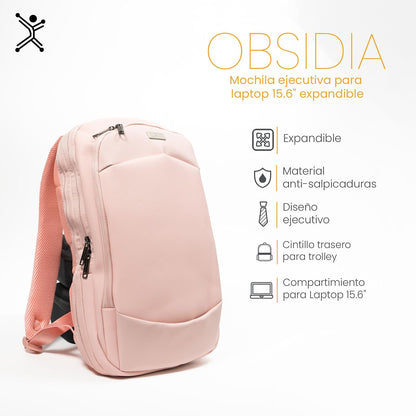 PERFECTCHOICE Mochila para laptop 15.6" Anti-salpicaduras Expandible PC-085096 Obsidia Color Taupe