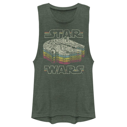 STAR WARS A New Hope Millennium Falcon Retro Rainbow CamisetaMujer