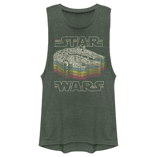 STAR WARS A New Hope Millennium Falcon Retro Rainbow CamisetaMujer