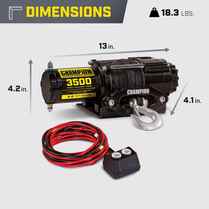 Champion Power Equipment-100428 Kit de cabrestante de Cuerda sintética ATV/UTV, 3500 Libras