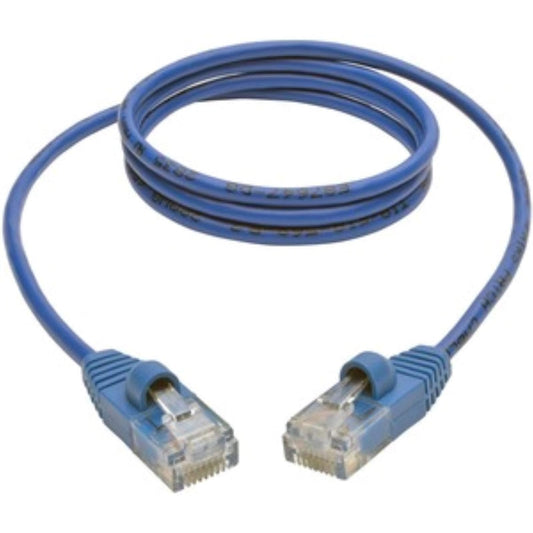 TRIPP LITE Cat5e Moldeado sin enganches, cable de conexión UTP RJ45 M/M azul 1' N001-S01-BL, Azul, transparente., 91 cm