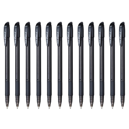 Pentel Feel-It Bolígrafo Cuerpo Ultra Delgado, Caja 12 Piezas - Negro