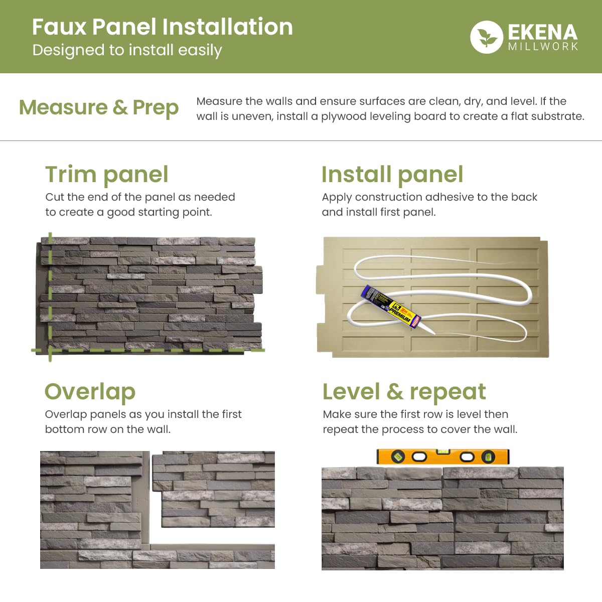 Ekena Millwork PNU24X48RRCD StoneCraft River Rock - Paneles de imitación para dunas