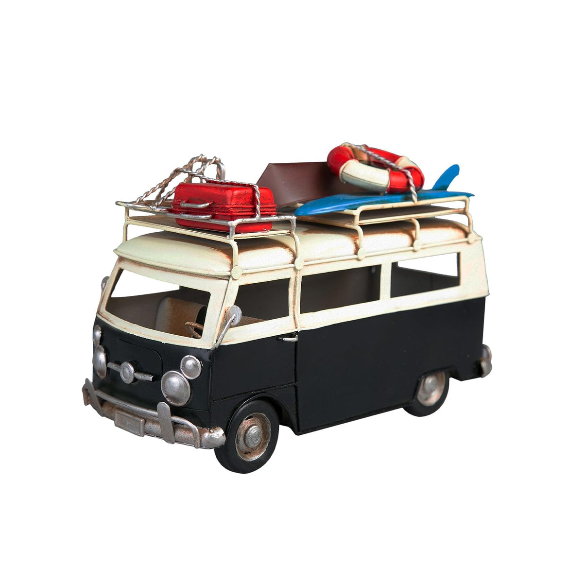 Running Combi Kayak | Estilo Vintage | Adornos de Escritorio | para Oficina y hogar | Combi a Escala | Negra | 17 x 19 cm