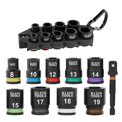 Klein Tools Juego de Dados de Impacto Métrico Grab-And-Go - 10 piezas métricas