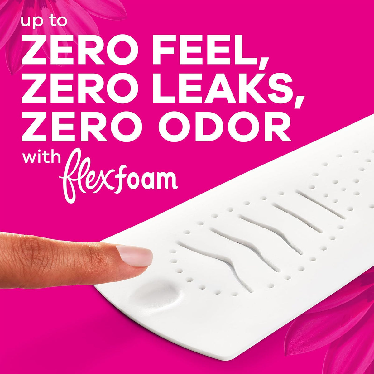 Always Radiant FlexFoam Almohadillas para mujer, talla 2, pesadas con alas, aroma ligero y limpio, 36 unidades