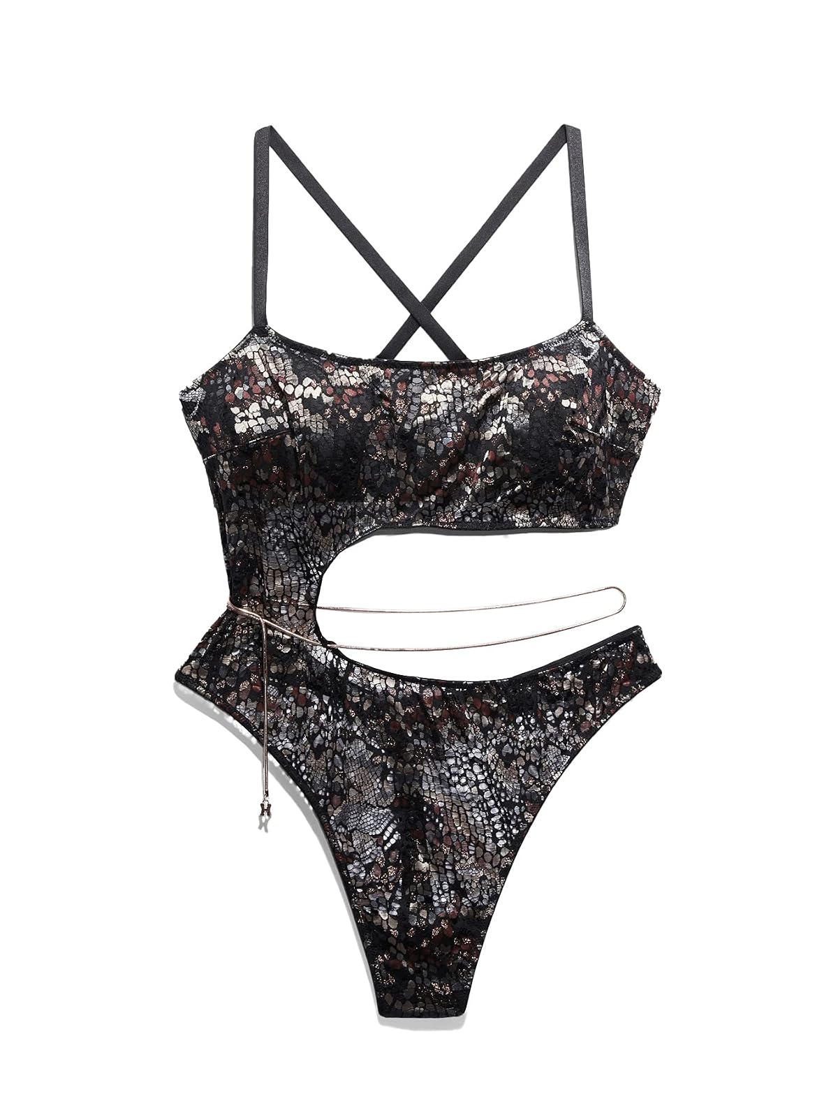 Savage X Fenty, Women's, Cold-Hearted Snake Lace Teddy