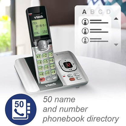 VTech CS6529-4B 4 Teléfonos inalámbrico DECT 6.0 con Sistema de Respuesta e identificador de Llamadas, Ampliable hasta 5 teléfonos, Montaje en Pared, Azul/Verde/Rojo/Plateado