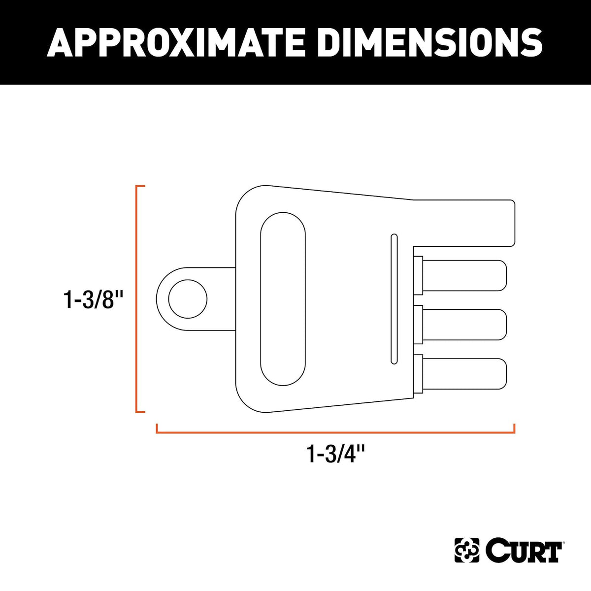 CURT Comprobador de Enchufe Plano de Remolque de 4 Pines 58260