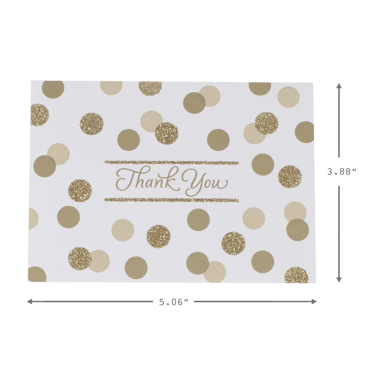Hallmark - Tarjetas de agradecimiento (40 tarjetas con sobres), Metallic and Gold Dots