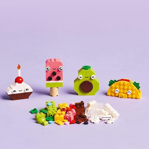 LEGO® Classic Amigos Nutritivos Creativos Juguete para niños y niñas Desde 4 años, Surtido de Bricks para Construir un Cupcake, un Helado, un Aguacate y un Taco 11039