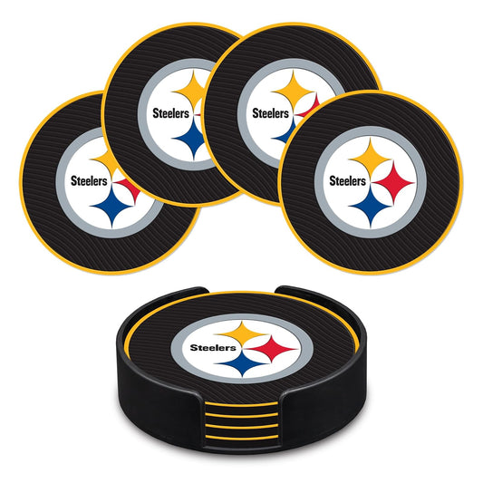 Rico Industries NFL Football Pittsburgh Steelers Classic Favorites: Juego de Posavasos de PVC (Paquete de 4)