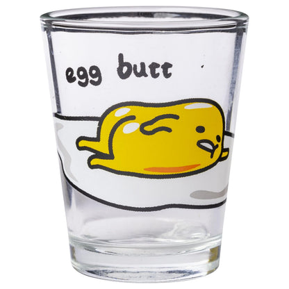 Silver Buffalo Sanrio Hello Kitty and Friends Gudetama Lazy Egg Poses Paquete de 4 mini vasos de 1.5 onzas
